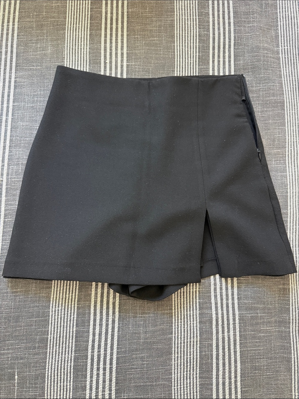 Zara Black Mini Skort with Front Slit